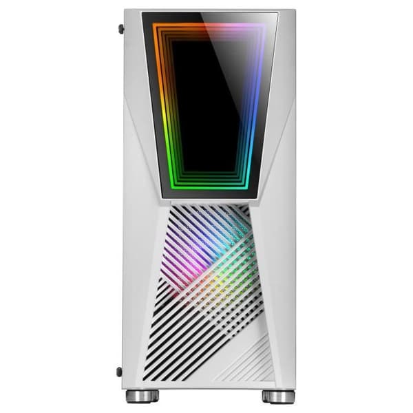 Spelchassi - Mars Gaming - MC777 - Vit - Härdat Glas - 2 ARGB-fläktar