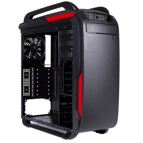 Svart Lejon IT1523, Midi-torn, PC, Plast, Stål, ATX, Micro-ATX, Svart, Röd, Spela