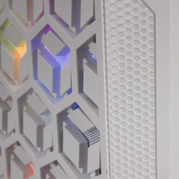 Mars Gaming MCMESH Vit - Micro ATX PC-spelfodral - Total Mesh Design - 3x FRGB-fläkt