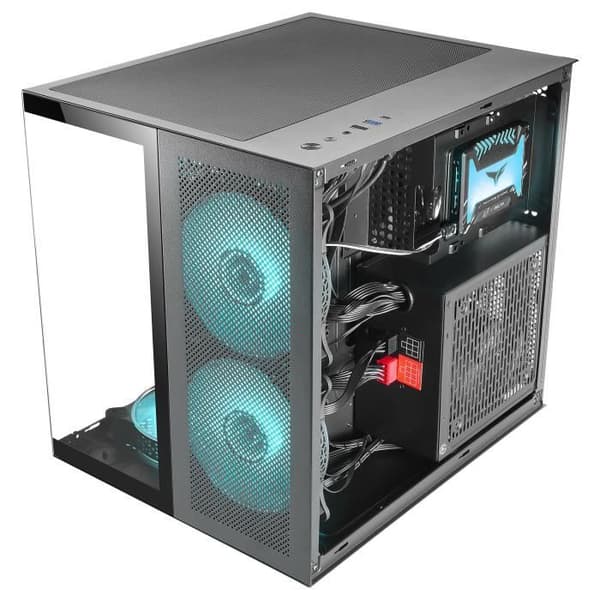 PC-chassi MicroATX - Mars Gaming - MC-NOVAM - Härdat Glas - Vätskekylning - Dubbel Kammare