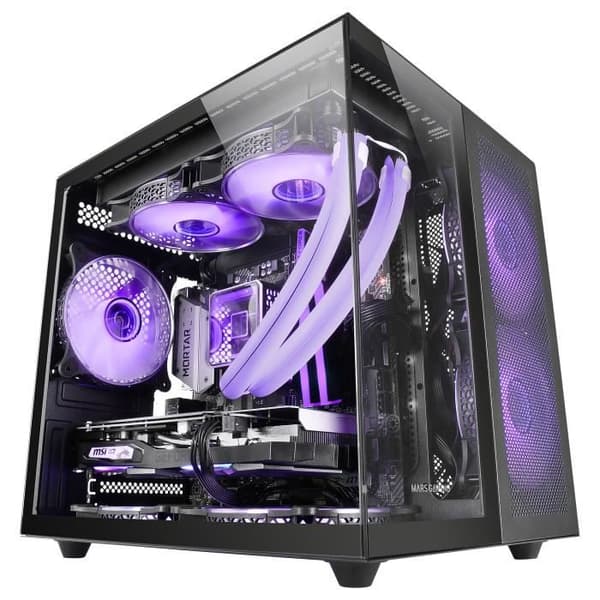 PC-chassi MicroATX - Mars Gaming - MC-NOVAM - Härdat Glas - Vätskekylning - Dubbel Kammare