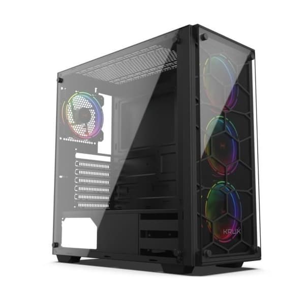 KRUX KRX0007 stationär CPU - Svart - ATX - 3 interna fack - 16,5 cm kylare - 37,5 cm grafikkort