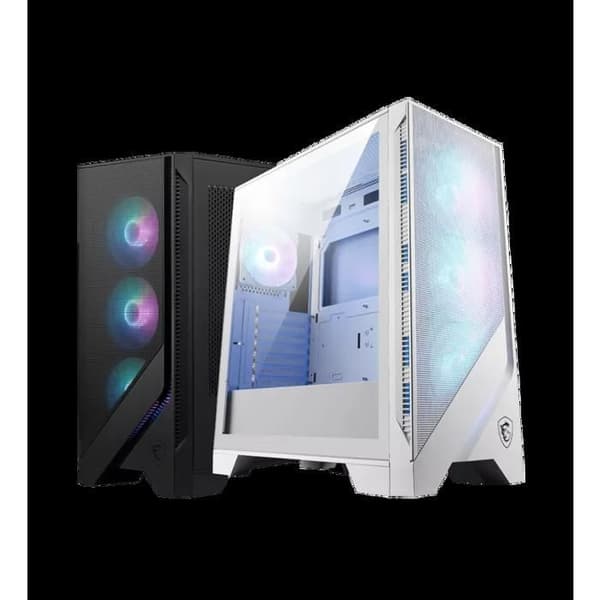 MSI MAG Forge 320R Airflow White Mid Tower PC-fodral - ATX, kompatibel med RTX 40, ARGB-fläktar, dammfilter Vit