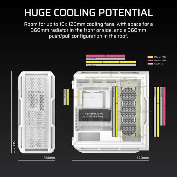 CORSAIR 5000T ATX Medium Tower White