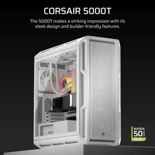 CORSAIR 5000T ATX Medium Tower White