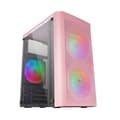 Miniatyrbild 2 av 4: Mikro ATX PC-chassi - Mars Gaming - MC300 Rosa - Härdat Glas - 3 FRGB-fläktar - Total-Mesh