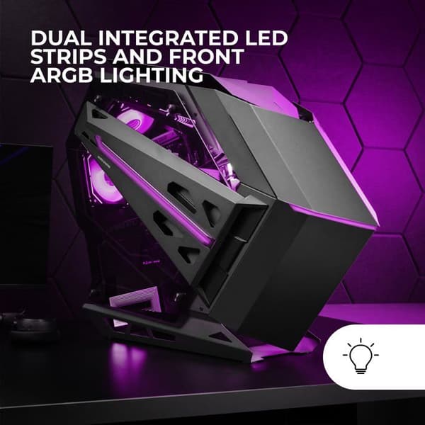 Gamingchassi RGB XXL ATX - MARS GAMING - MC-Titan - ARGB-belysning - Belysningshub - Fjärrkontroll
