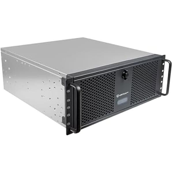 19" Rackskåp - UNYKACH - UK4339 - 4U - Kompatibel med 360 mm vätskekylning - Låst säkerhet Svart, Silver
