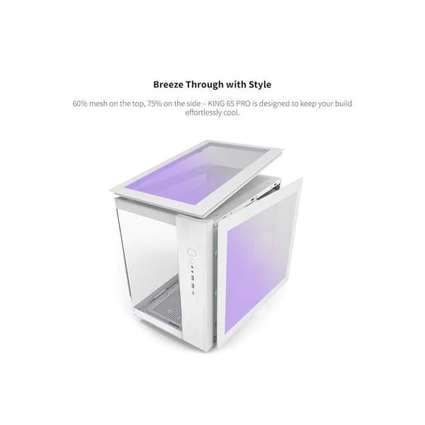 Gaming PC-fodral - MONTECH - King 65 PRO - Dubbelkammare - Meshpaneler - ARGB-fläktar