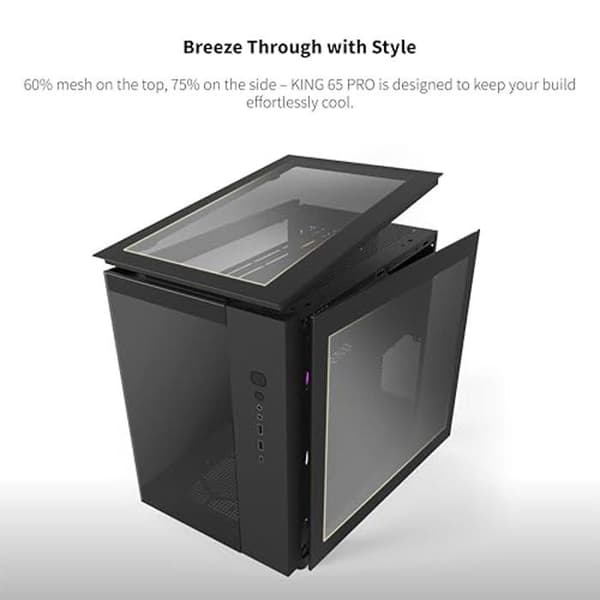 Gaming PC-fodral - MONTECH - King 65 PRO - Dubbelkammare - Meshpaneler - ARGB-fläktar