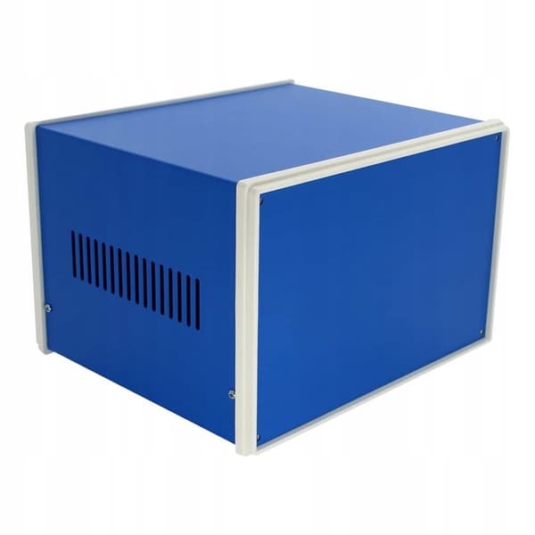 Blåt metalhus til enheder 80x170x130mm