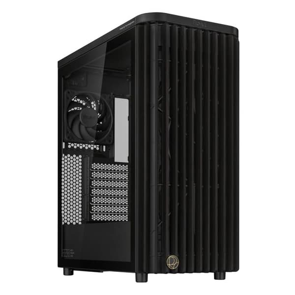 ProArt PA401 Wood Edition ATX Mid-Tower Chassi (Träfrontpanel, Dubbel 160 mm Ringfläktblad, Lås för vänster panel, Ström och Återställ) Svart