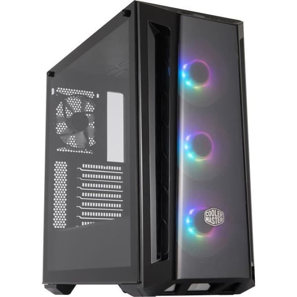 COOLER MASTER MasterBox MB520 ARGB Dark Mirror PC-spelfodral (ATX, panel av härdat glas, 3x120 mm ARGB) - Svart Svart