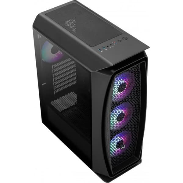 aerocool atx mid tower fodral aerocool aero one frost rgb med glaspanel (svart) svart svart Svart