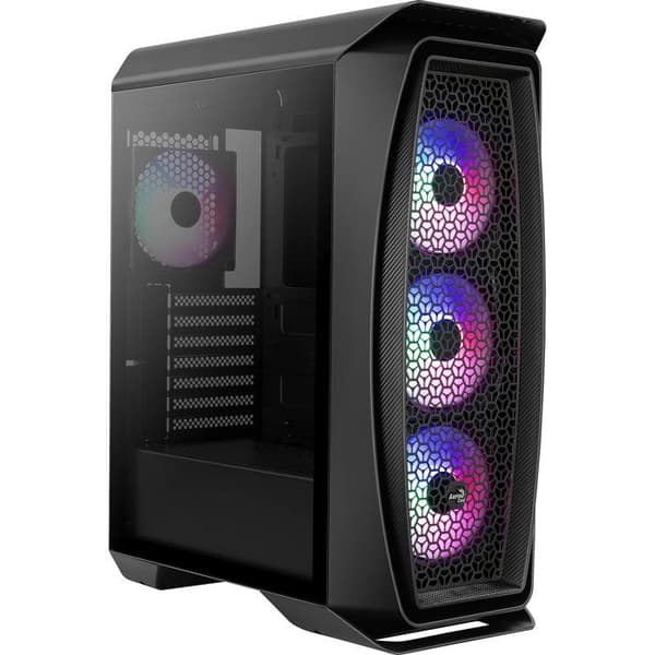 aerocool atx mid tower fodral aerocool aero one frost rgb med glaspanel (svart) svart svart Svart Svart