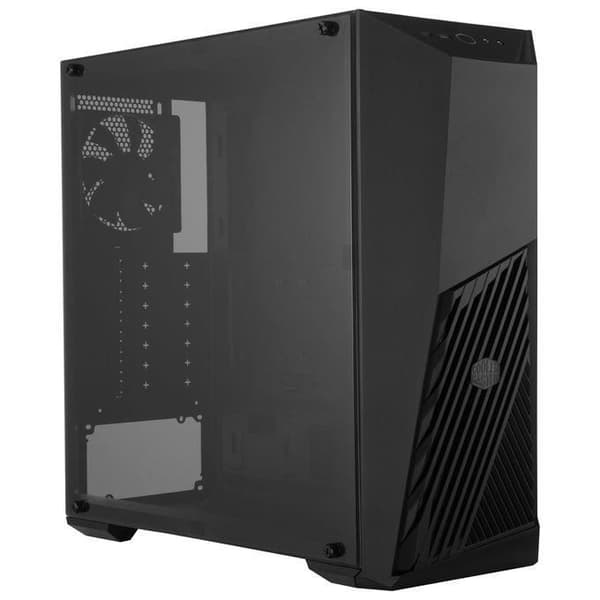Cooler Master MasterBox K501L - Mid-tower ATX PC-fodral med vinklad ventilation, röd LED-belysning, sidopanel Svart