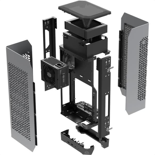 PC-fodral - COOLER MASTER - NCORE 100 MAX, SFF, Grå, 850W, ATX, 120 mm fläktar, 2,5" SSD