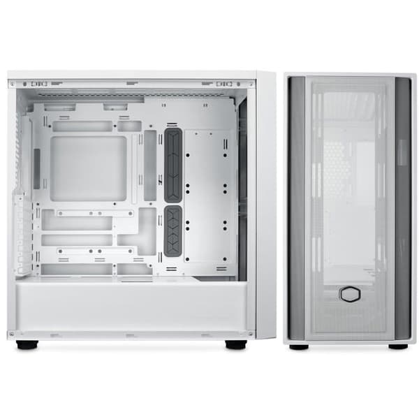 Cooler Master MasterBox 600 White Lite Airflow E-ATX Mid Tower PC-fodral - Stöder MB Back-Connect, 420 mm kylare och upp till