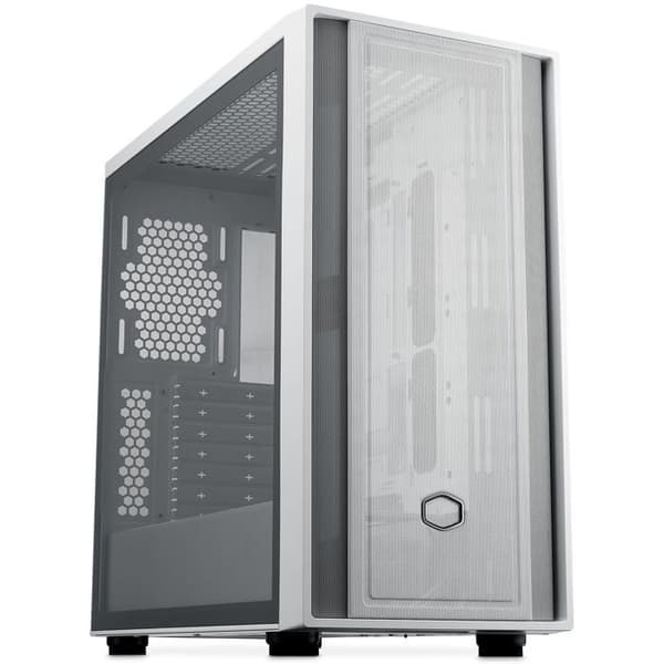 Cooler Master MasterBox 600 White Lite Airflow E-ATX Mid Tower PC-fodral - Stöder MB Back-Connect, 420 mm kylare och upp till