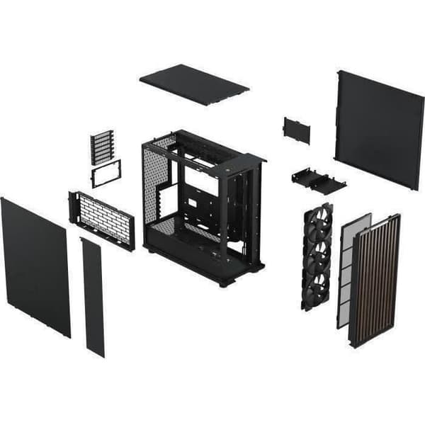 PC-fodral - FRACTAL DESIGN - North XL Charcoal Black - FD-C-NOR1X-01 - E-ATX - Elegant design av trä och legeringar