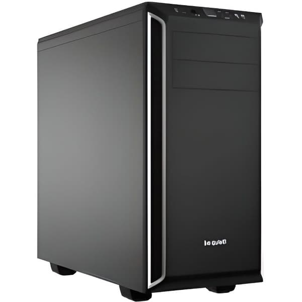 BE TYST Pure Base 600 Silver Mid Tower ATX-fodral Svart, Silver