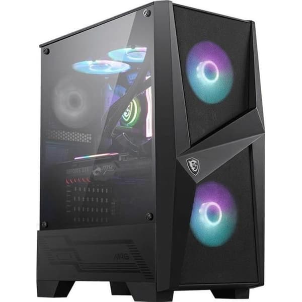 MSI MAG FORGE 100R PC CASE - Svart - Härdat glas - ATX-format (306-7G03R21-809) Svart, Transparent