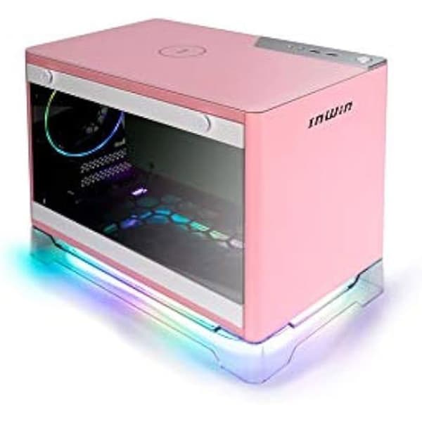 Mini-ITX Chassi - IN WIN - A1 Plus - Färg Rosa - 650 Watt Strömförsörjning - Litet formfaktor Rosa