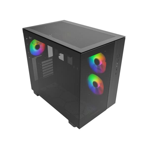 Gaming PC-fodral - MONTECH - King 65 PRO - Dubbelkammare - Meshpaneler - ARGB-fläktar Svart