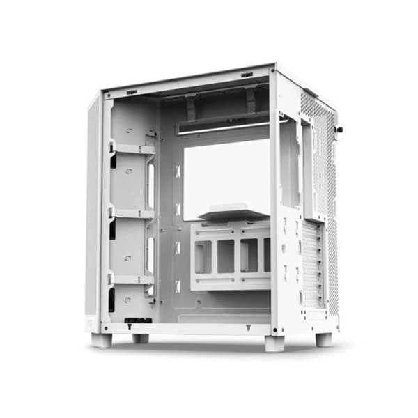 PC-Chassi - NZXT - H6 Flow - Vit - Optimerad kylning - Panoramisk härdat glas