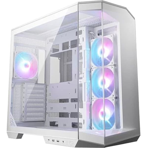 ATX PC-fodral - MSI - MAG PANO 100R PZ - Vit - Vertikal GPU-installation - 4 ARGB-fläktar Vit