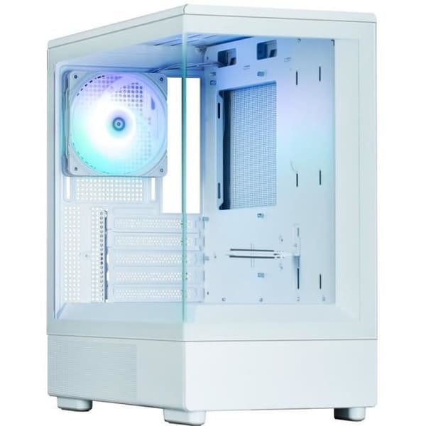 PC-chassi - ZALMAN - P10 - Mini torn - M-ATX - Vit - Härdat glas - USB-C och A-RGB