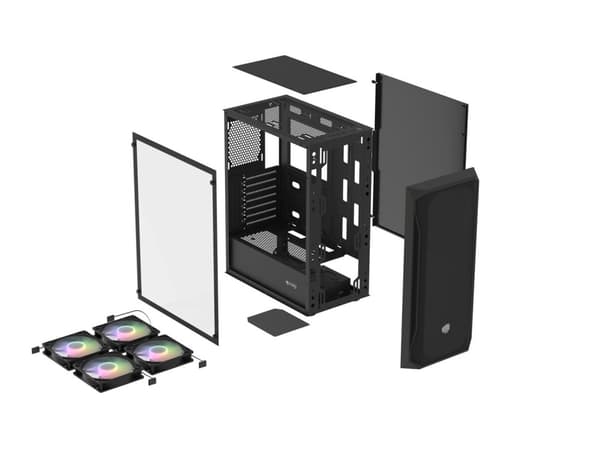 FURY COMPUTER CASE FURY SHOBO SH4F RGB MIDI MED VINDUE SORT