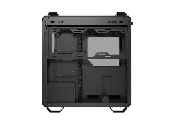 ASUS TUF Gaming GT502 Horizon TG ARGB Svart, Dubbelkammarchassi med panoramadesign och glaspanel, Svart