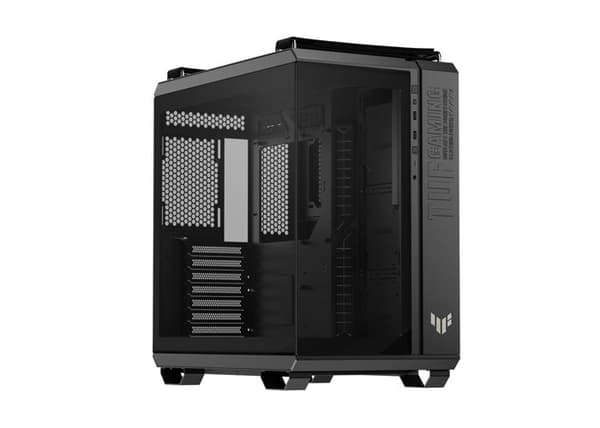 ASUS TUF Gaming GT502 Horizon TG ARGB Svart, Dubbelkammarchassi med panoramadesign och glaspanel, Svart