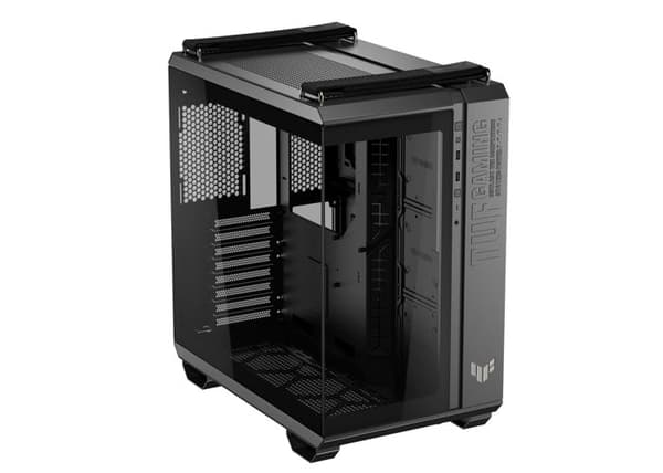 ASUS TUF Gaming GT502 Horizon TG ARGB Svart, Dubbelkammarchassi med panoramadesign och glaspanel, Svart Svart