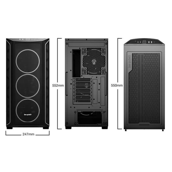 Chassi Medium Tower - be quiet! - Shadow Base 800 FX - Svart - Elegant design - Optimalt kylsystem