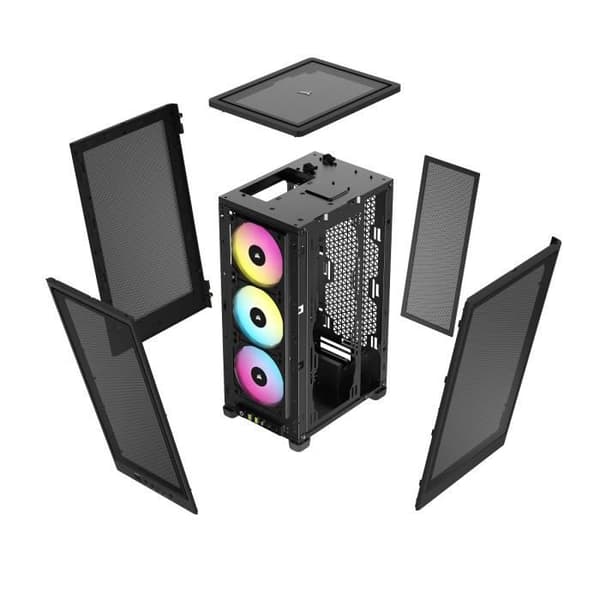 PC-fodral - CORSAIR - iCUE 2000D RGB Airflow - Mini ITX - 3 AF120 RGB SLIM-fläktar ingår - Svart - (CC-9011246-WW)