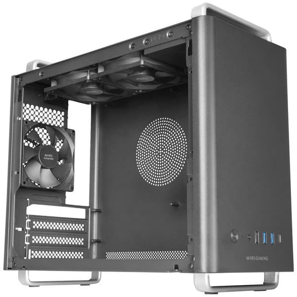 PC-chassi Micro-ATX - Mars Gaming - MC-ELITE - Mesh-design - 3 FDB-fläktar - Aluminium
