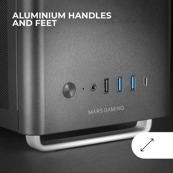 PC-chassi Micro-ATX - Mars Gaming - MC-ELITE - Mesh-design - 3 FDB-fläktar - Aluminium