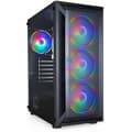 Miniatyrbild 1 av 2: TOOQ TQGCC101-B - RAGNÄROK ATX/MicroATX/Mini-ITX Gaming Semi-Tower Case, härdat glas, 4 RGB-fläktar ingår, svart