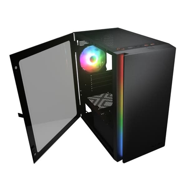 COUGAR Purity RGB ren och snygg ARGB Mini Tower Case - Svart (svart)
