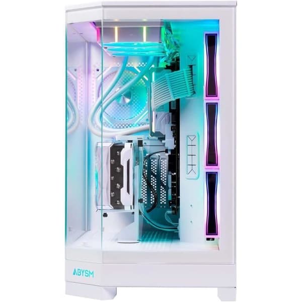 ABYSM Gaming Danube SAVA H600 Spel-PC Chaufferi E-ATX med 3 Paneler av Härdat Glas, 4 ARGB Fläktar på 120 mm, kontroller, Sup