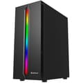 Miniatyrbild 2 av 2: UNYKA Gamingchassi ATX Armor Lumina Svart med frontpanel med ARGB LED-belysning, vertikala kylgaller, panel