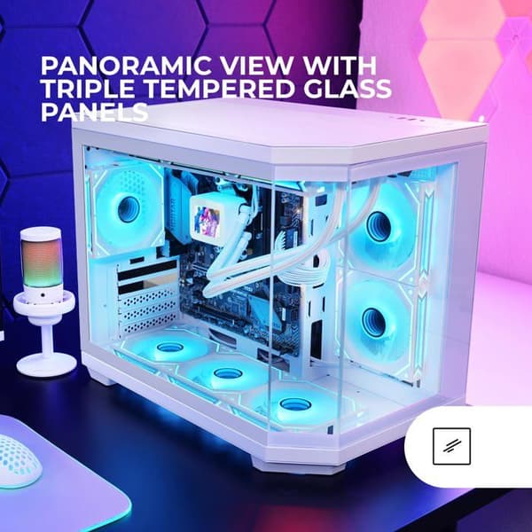 Gamingchassi - MARS GAMING - MC-3TCOREM - Micro-ATX - Trippla Härdat Glas - Avancerad Kylning