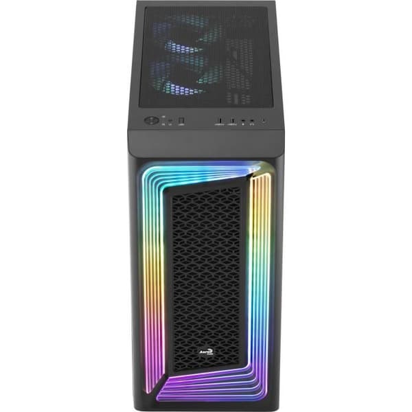 Mid-Tower ATX PC-fodral med Aerocool Interstellar RGB glaspanel - svart - TU