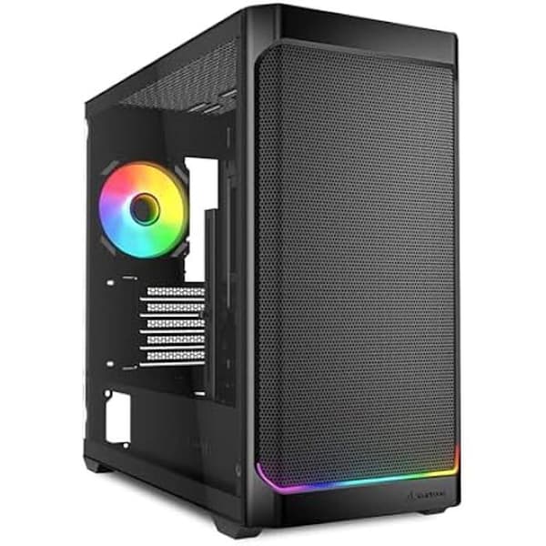 PC-chassi mATX - SHARKOON - MK4W RGB - RGB-belysning - 4 förinstallerade fläktar - Svart Svart