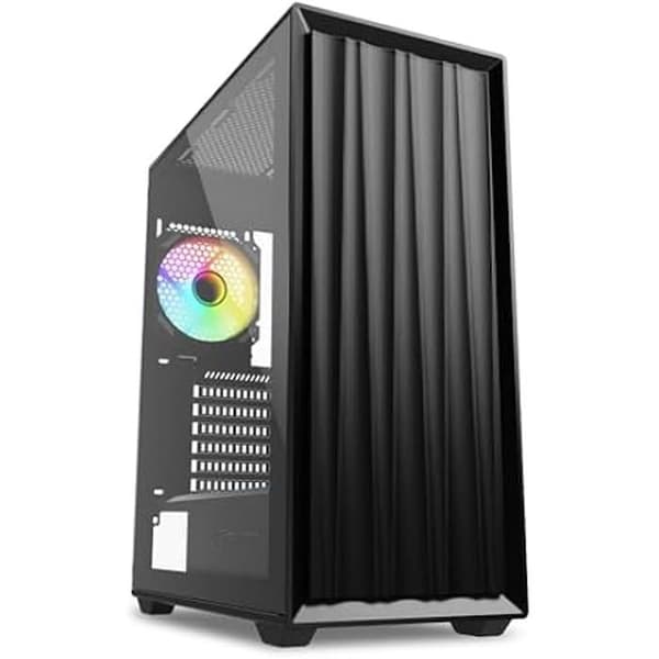 PC-chassi - SHARKOON - VK3 RGB - ATX - 3 Fläktar 120 mm - Vattenkylning - Härdat glas panel Svart