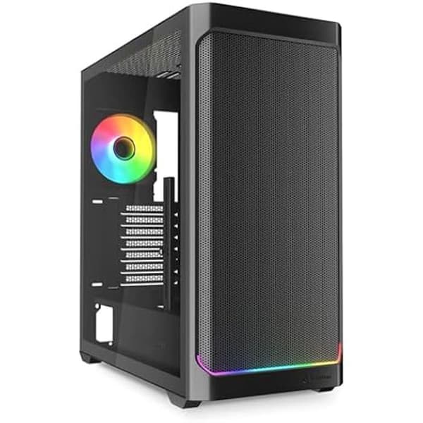 PC-chassi - SHARKOON - AK4W RGB - Svart - RGB-belysning - Förinstallerade fläktar - ATX-kompatibel