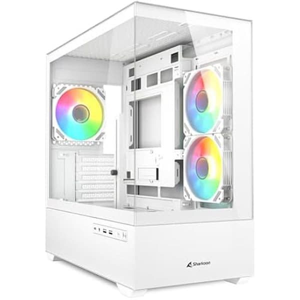 PC-chassi - SHARKOON - MK6 RGB - Micro-ATX - Härdat Glas - 3 LED RGB-fläktar 120mm Svart