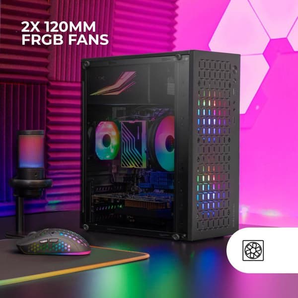 PC-fodral - MARS GAMING - MC-CORE - Ultrakompakt - 2x 120 mm FRGB-fläktar - Metal-Mesh Design
